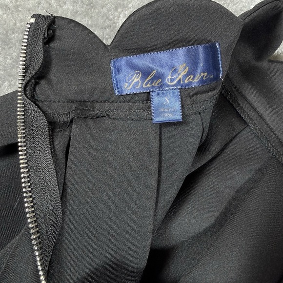 Blue Rain Skirt Women's Small Black Pleated Scalloped Waist Short Dark Academia - Picture 3 of 6